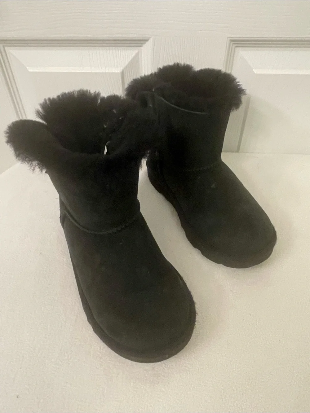 UGG Kids Black Shearling-Lined Winter Booties